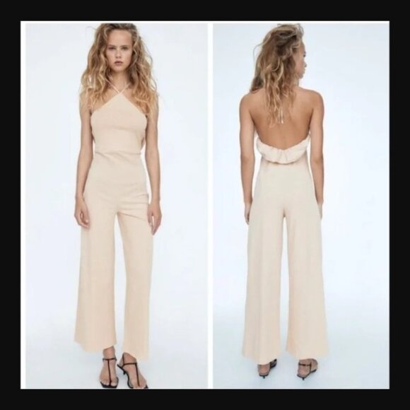 Zara Small Cotton Coastal Vibe Jumpsuit - Picture 1 of 1
